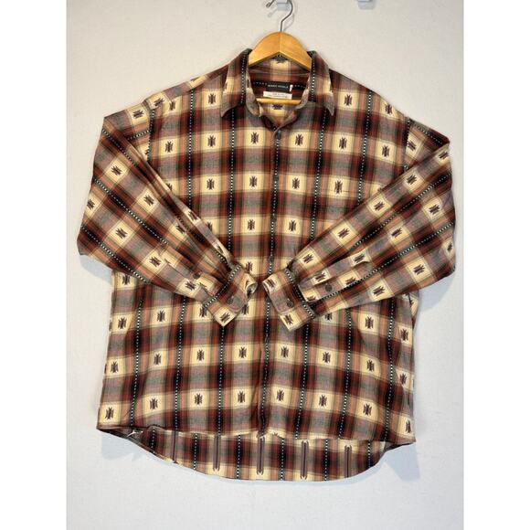 Mark Shale Button Up Shirt Flannel Mens XXL Country Western Cottage - Picture 1 of 5